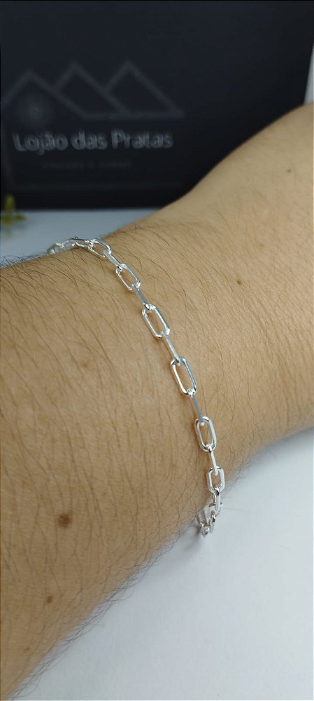 *Pulseira masculina Cartier 21cm x 3mm em prata 925*