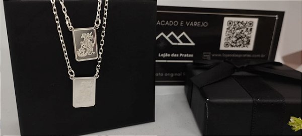 *Escapulário SÃO JORGE - 70cm em prata 925*