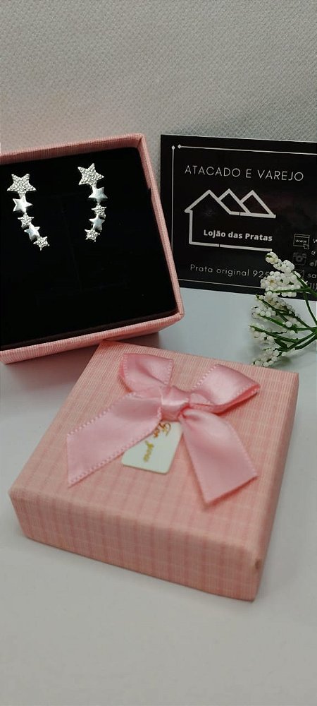 *Brinco Ear Cuff 5 estrela em Prata 925*
