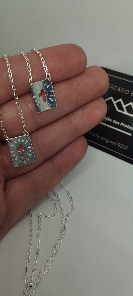 *Escapulário CRUZ - 70cm em prata 925*