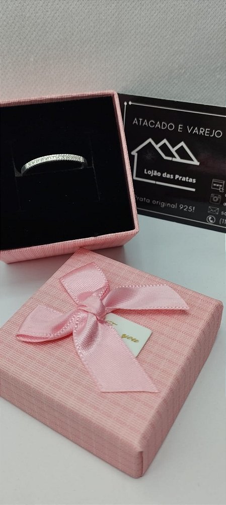 *Anel aparador com micro pedra de zirconia em prata 925*
