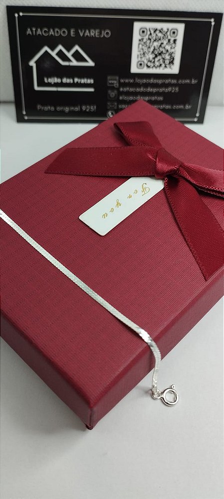 *Pulseira Feminina Lisa Laminada 18cm x 2mm em prata 925*