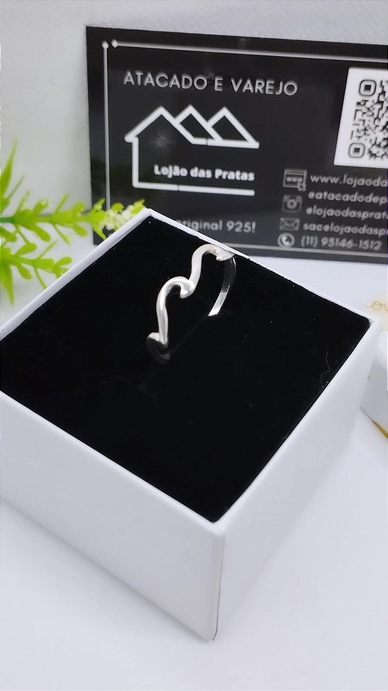 *Anel Ondas em prata 925*