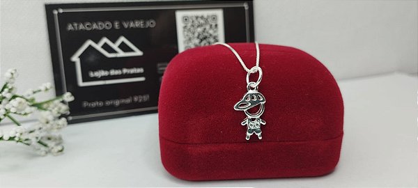 *Corrente e Pingente menino em prata 925