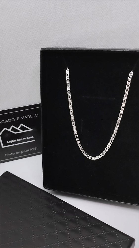 *Corrente masculina Gucci 0,2mm x 70cm em prata 925*