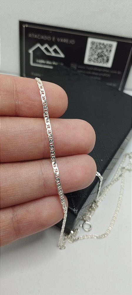 *Corrente masculina Gucci 70cm x 0,2cm em prata 925*