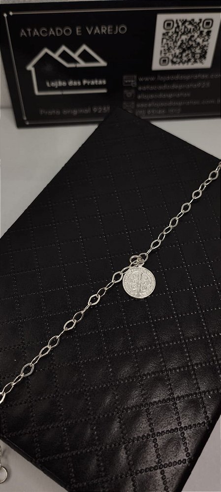 *Pulseira São Bento 18cm em prata 925*