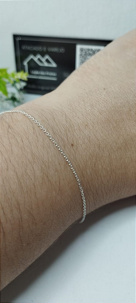 *Pulseira Mini Elo 17cm x 0,1mm em prata 925*