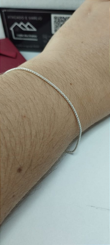 *Pulseira Pipoca 19cm x 1mm em prata 925*