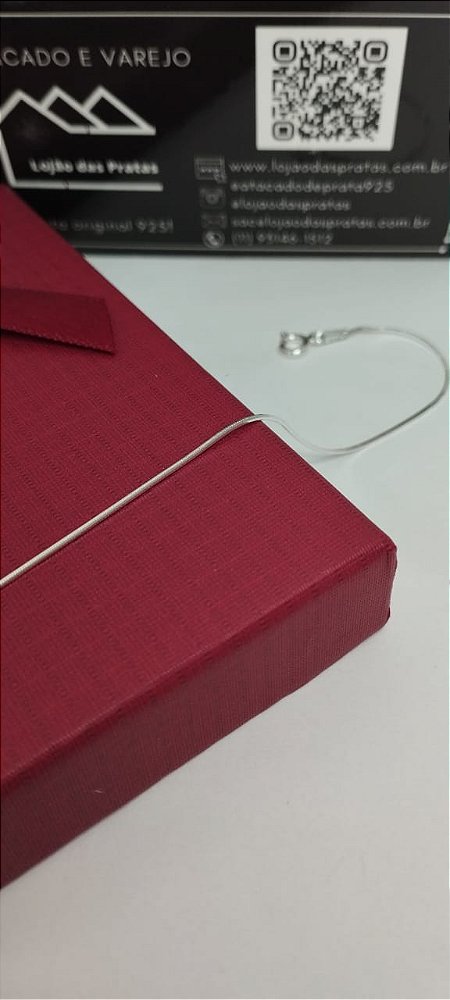 *Pulseira fio laminado 18cm em prata 925*