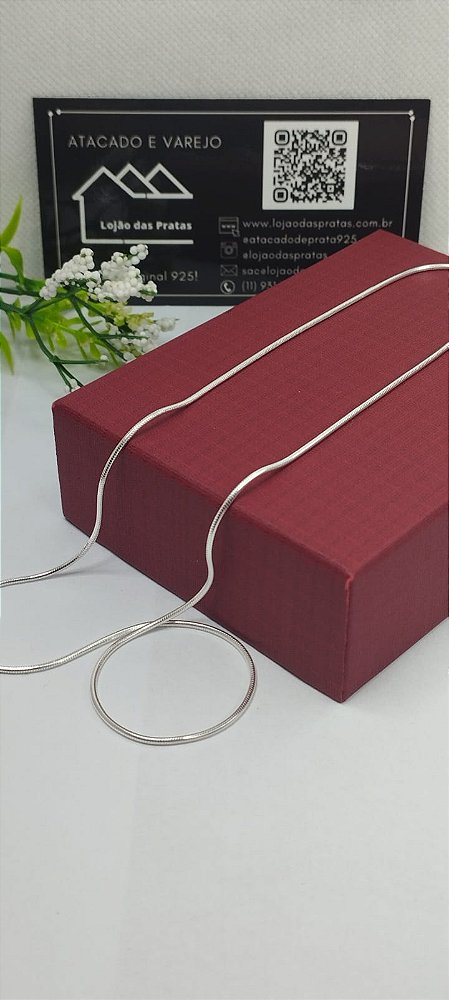 *Choker fio laminado 40cm em prata 925*