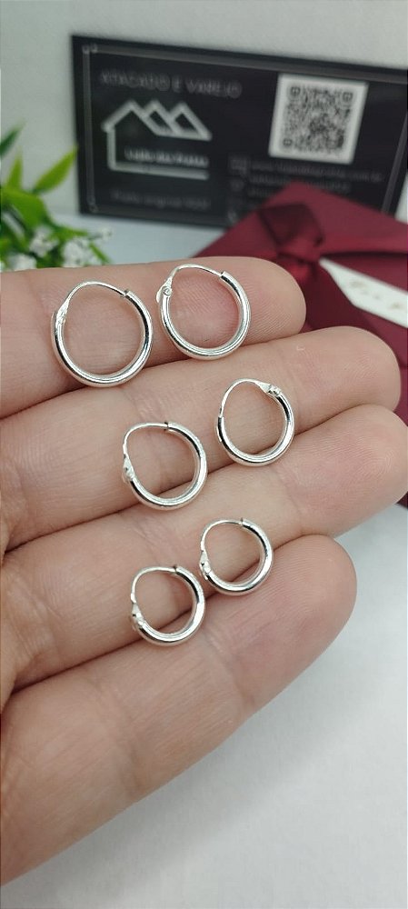 *Trio de Brinco argola fio redondo em prata 925*