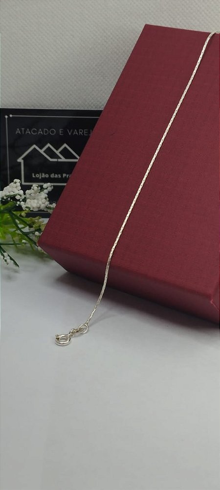 *Pulseira Lisa Laminada fio redondo 18cm x 1mm em prata 925*