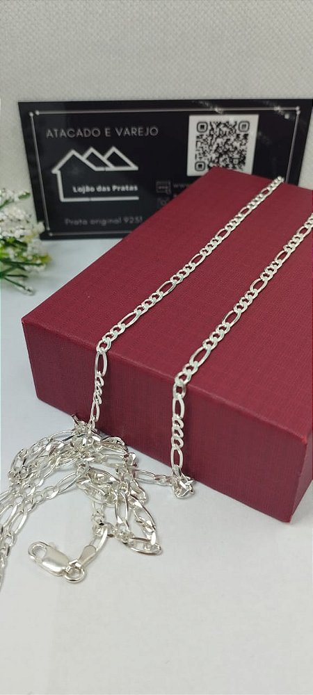 *Corrente Masculina 3x1 - 0,2mm x 70cm em Prata 925*