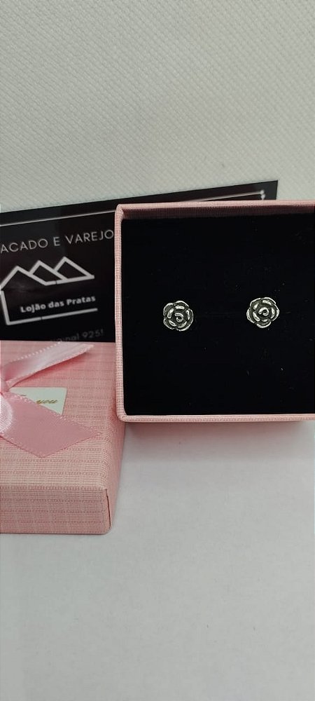 *Brinco Rosa em Prata 925*