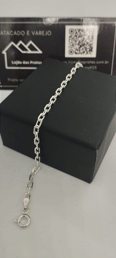 *Pulseira masculina Cartier Cadeado 20cm x 2mm em prata 925*