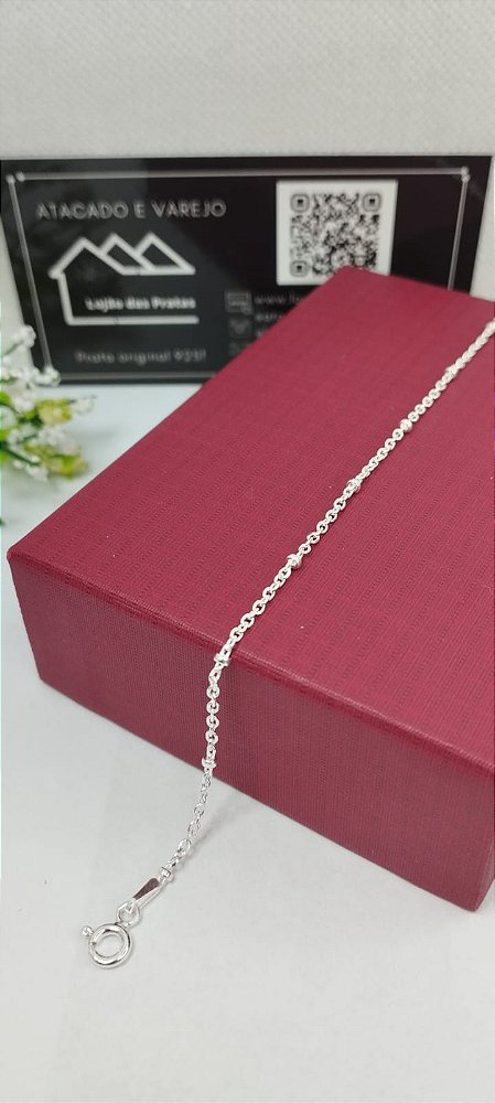 *Pulseira Bolinha 19cm x 1cm em prata 925*