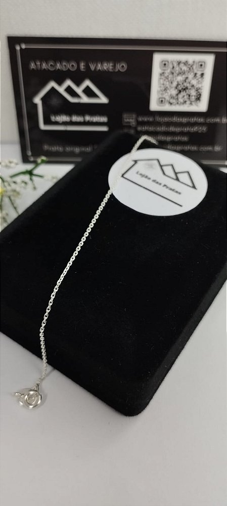 *Pulseira fina 1,0 cm x 18 cm em prata 925*
