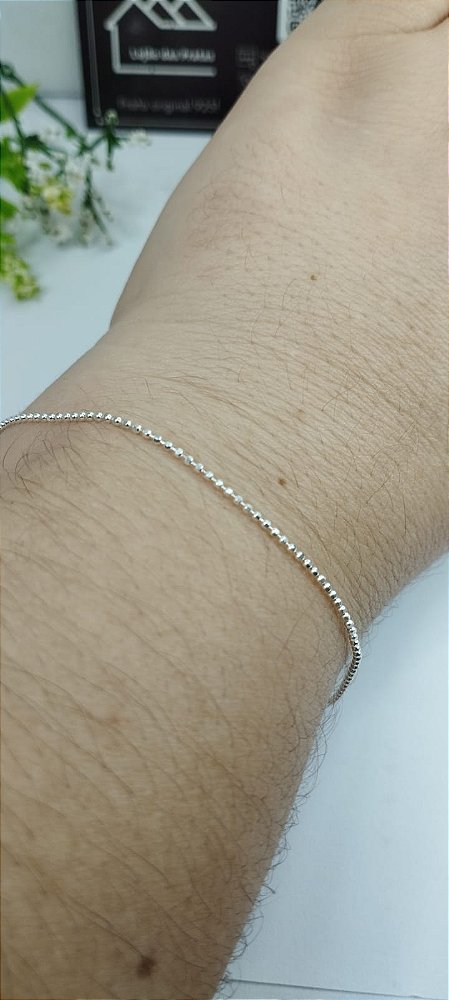 *Pulseira plaquinhas 19cm x1mm em prata 925*