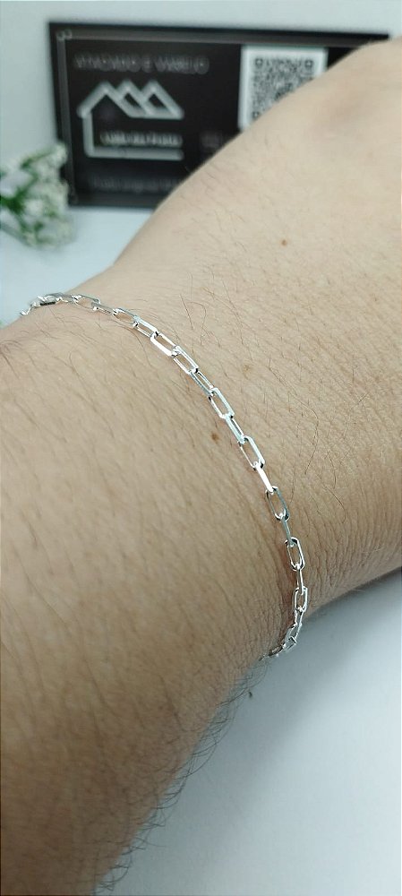 *Pulseira masculina Cartier 20cm x 3mm em prata 925*