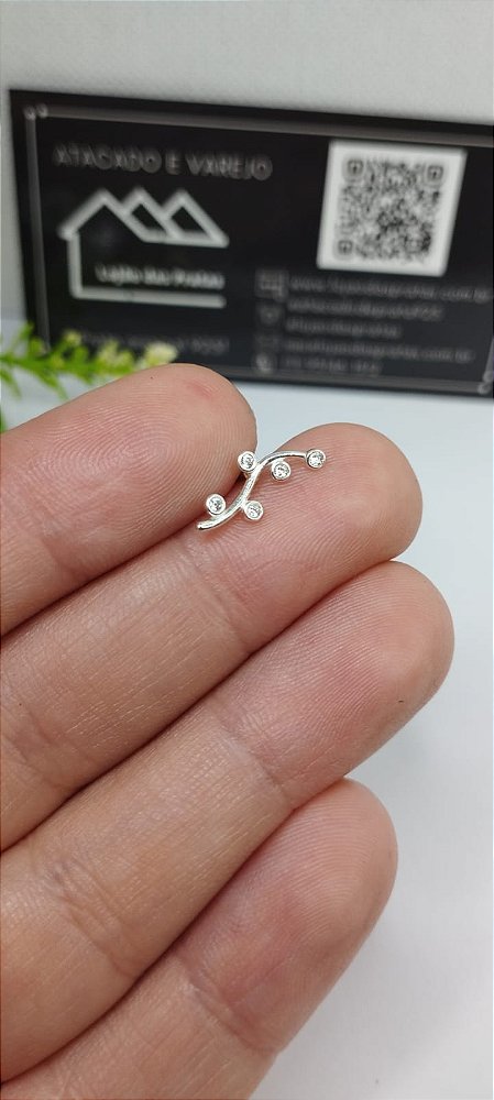 Piercing Furo com Pedras em Prata 925