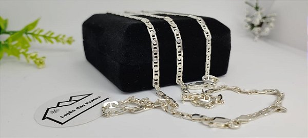 *Corrente masculina Gucci 0,3mm x 60cm + Pulseira 20cm em prata 925*