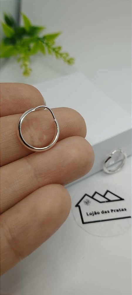 *Brinco Argola 1,5 cm + Espessura 0,3mm em prata 925*