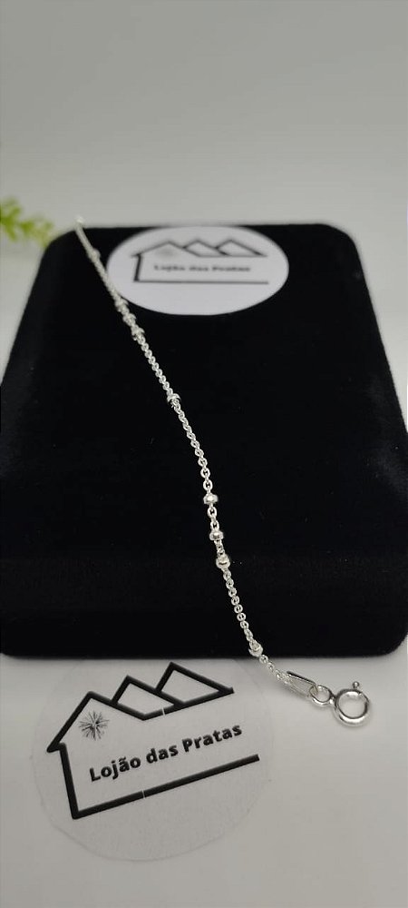 *Pulseira Bolinha 19cm x 1cm em prata 925*