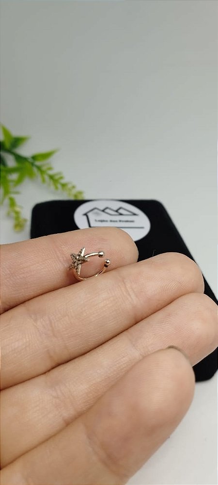 Piercing Fake com estrela do mar em prata 925