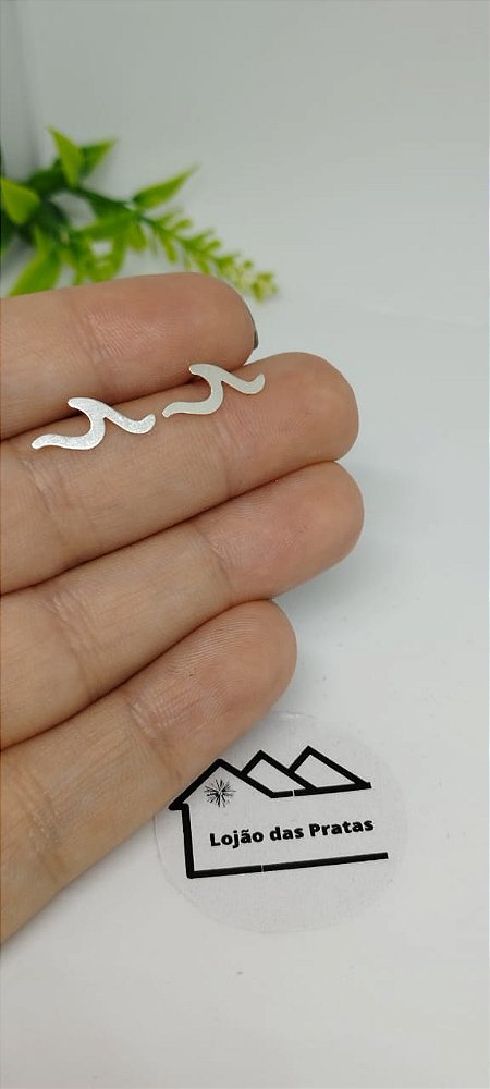 *Brinco Onda 1,3cm em Prata 925*