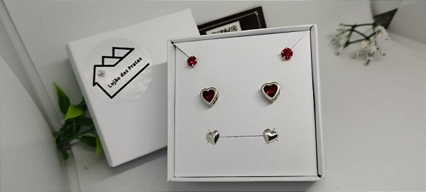 *Trio de Brincos em prata 925*