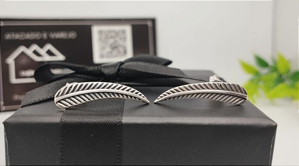 Brinco ear cuff Folha em prata 925