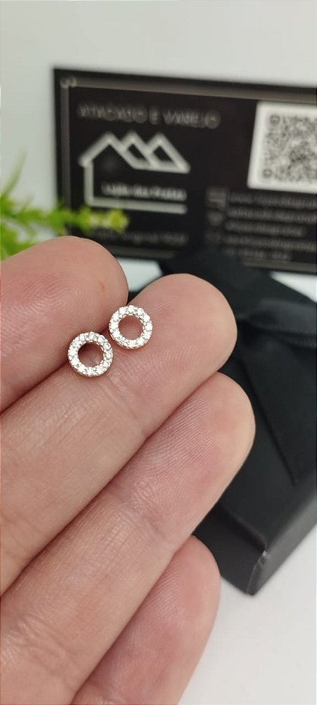 *Brinco Circulo com pedras em prata 925*