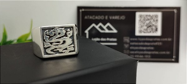 *Anel masculino Dragão em prata 925*