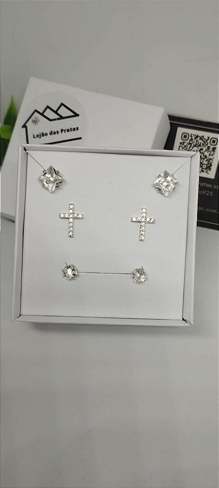 *Escolha o seu Trio de Brincos em prata 925*