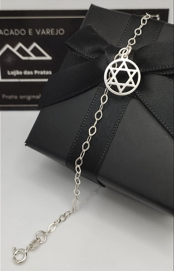 Pulseira Estrela de Davi em prata 925 *Atacao de Varejo*