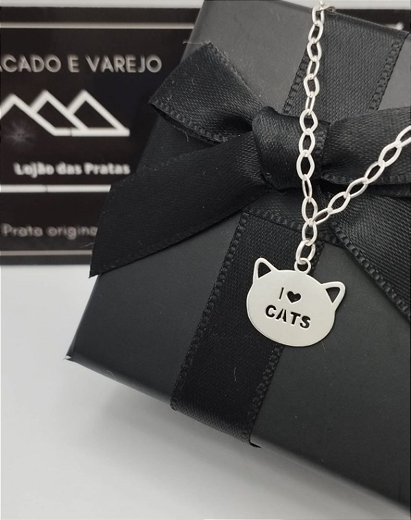Pulseira I Love Cats em prata 925 *Atacado e Varejo*