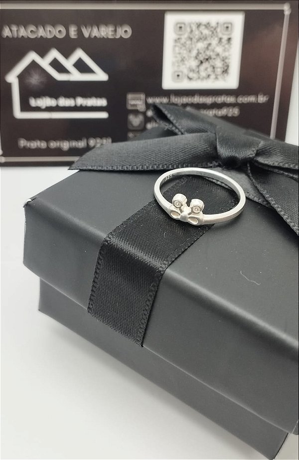 Anel Infantil com Laço Central em prata 925 *Atacado e Varejo*