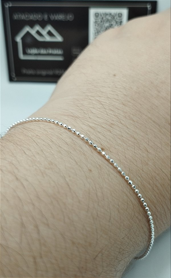 Pulseira de Plaquinhas 1mm em Prata 925 – Delicada e Sofisticada