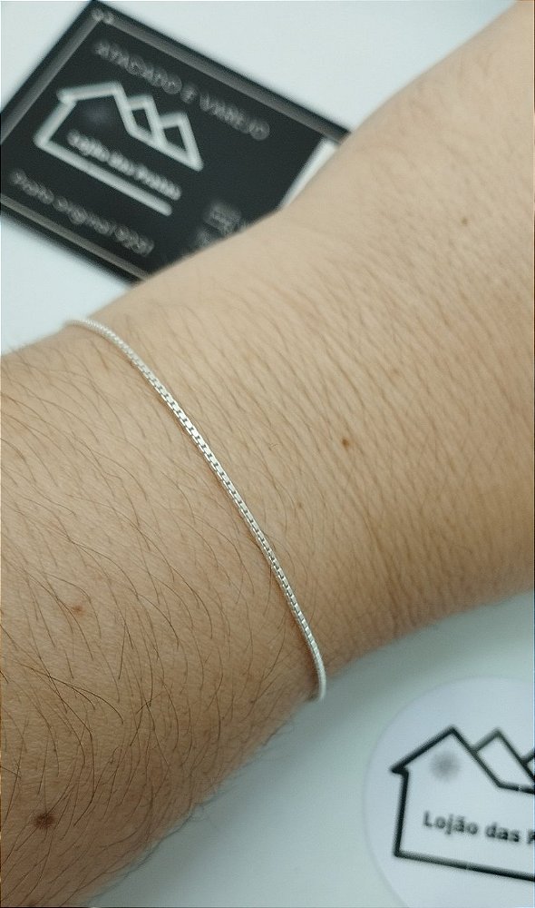 Pulseira Veneziana 19cm em Prata 925 – Clássica, Delicada e Versátil