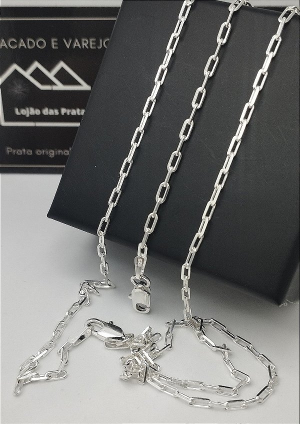 Corrente + Pulseira masculina Cartier 60cm ou 70cm em prata 925