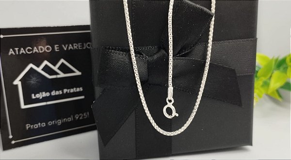 Corrente + Pulseira Pipoca 45 cm em Prata 925