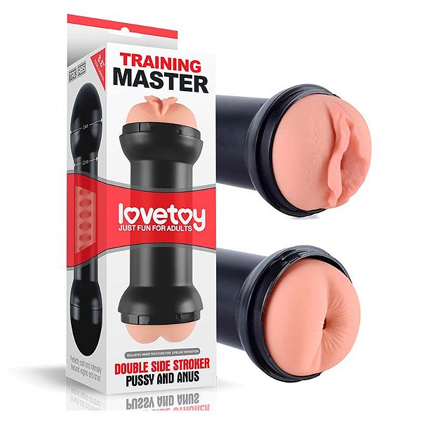 Masturbador Masculino Discreto Formato Halter Vagina E Ânus Cyberskin Training Master Lovetoy
