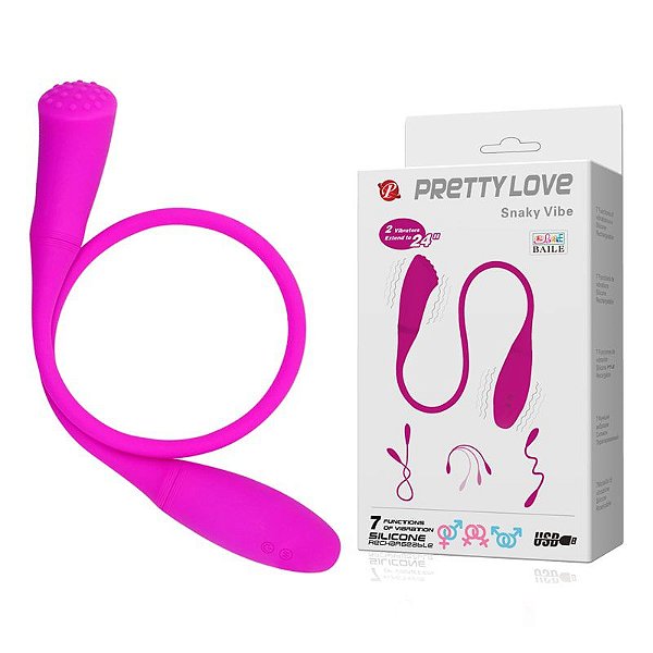 Massageador Vibrador Com Ponta Dupla Pretty Love Snaky Vibe