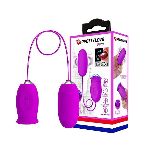 Vibrador Bullet Para Clitóris Com Simulador de Oral Com 12 Modos de Vibração Pretty Love Daisy