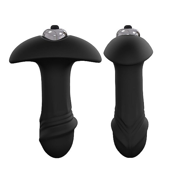 Plug Anal Em Silicone Com Vibro Potente Formato de Glande S-Hande Stararrow