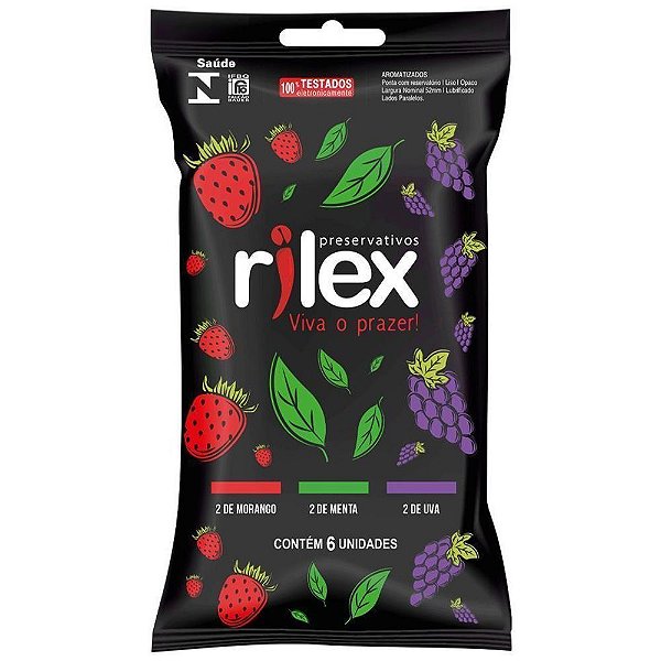 Preservativo Rilex Aromatizado Mix de Frutas Com 6 Unidades