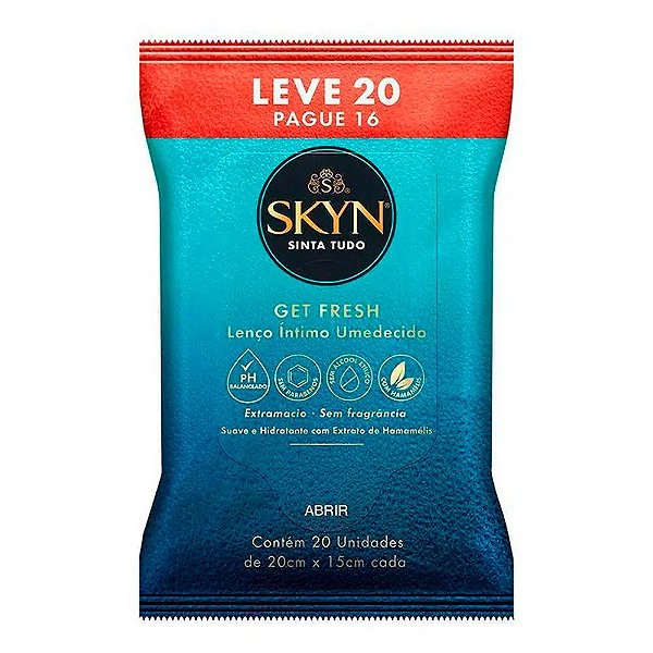 Lenço Íntimo Umedecido Skyn Get Fresh