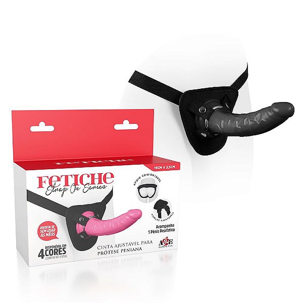 Strap On Cinta Ajustável Com Prótese Peniana 16x3,5cm Fetiche Adão & Eva