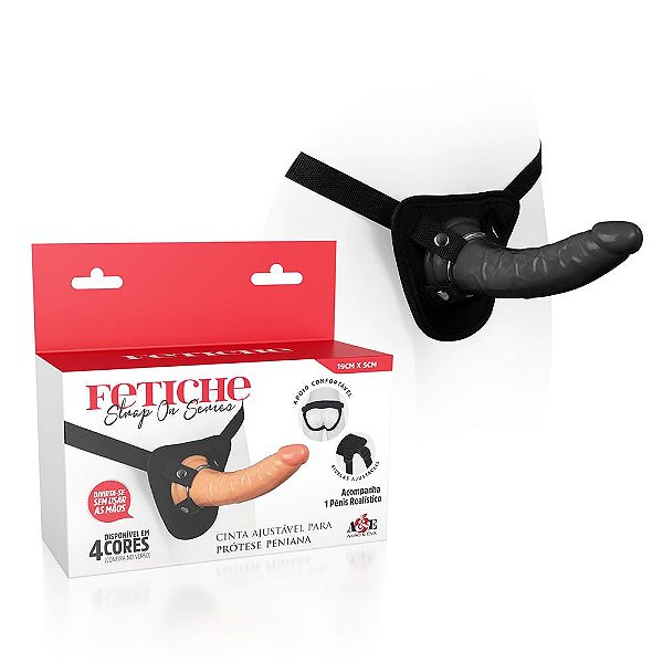 Strap On Cinta Ajustável Com Prótese Peniana 19x5cm Fetiche Adão & Eva